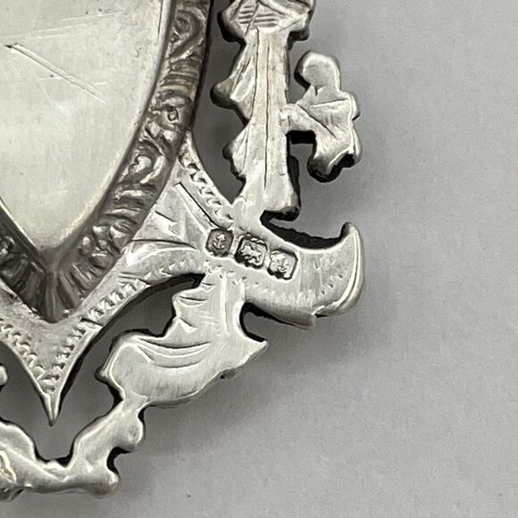 Antique Sterling Silver and Gold Watch Fob by William Hair Haseler Birmingham - Picture 3 of 5